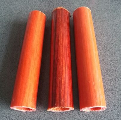 Tubo di fibra di vetro di finitura liscia con modello di grano di legno personalizzato e servizio di taglio