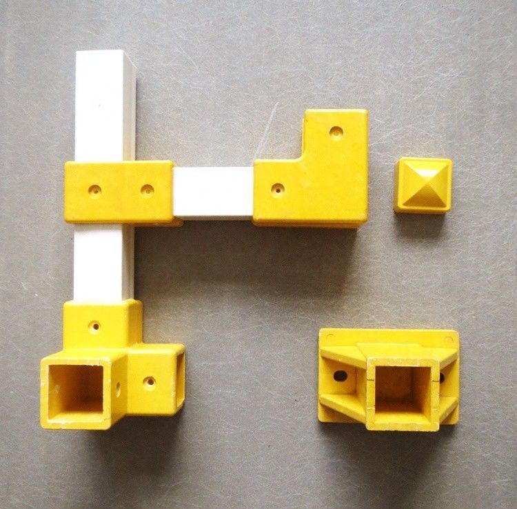 Fittings GRP giallo per manubrio Elbow Tee Cross Angle Tube Connector per sistema di manubrio